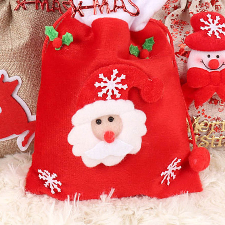 Bolsa En Tela Navidad