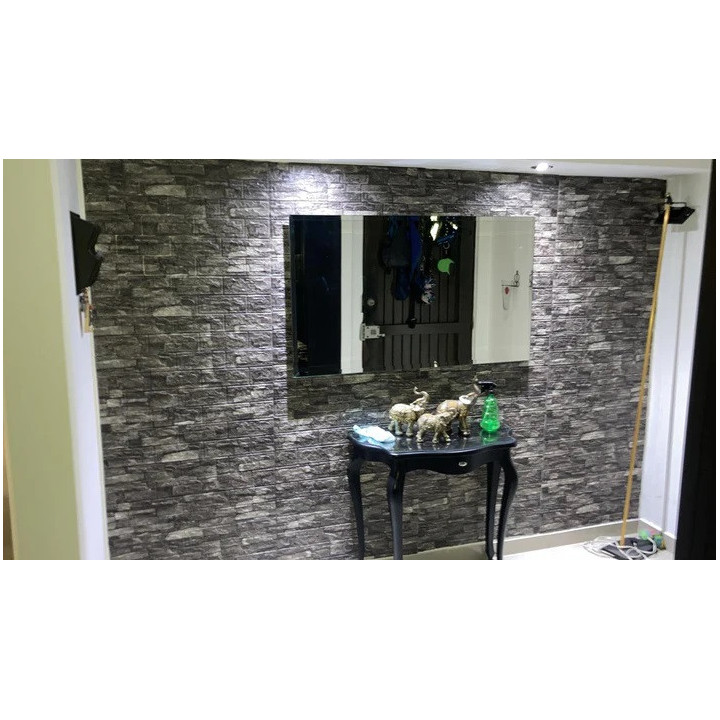 PANEL ADHESIVO 3D PARA PARED PIEDRA GRIS