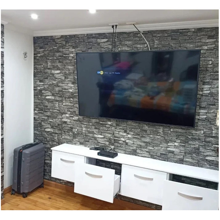 PANEL ADHESIVO 3D PARA PARED PIEDRA GRIS