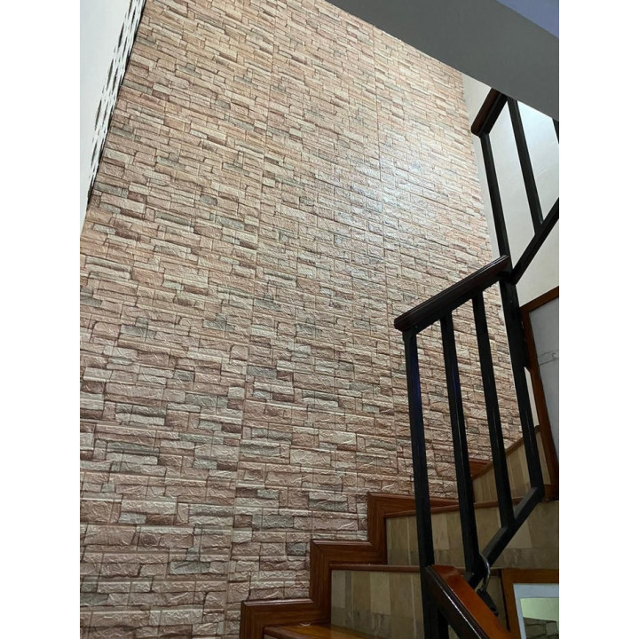PANEL ADHESIVO 3D PARA PARED PIEDRA BEIGE