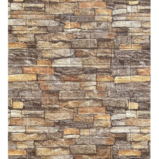 PANEL ADHESIVO 3D PARA PARED PIEDRA NARANJA