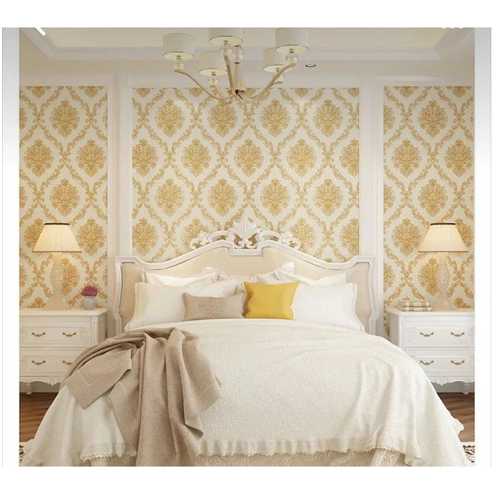 PANEL ADHESIVO 3D PARA PARED DORADO FLORAL