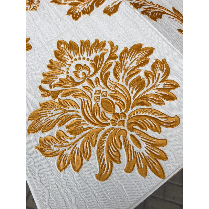 PANEL ADHESIVO 3D PARA PARED DORADO FLORAL
