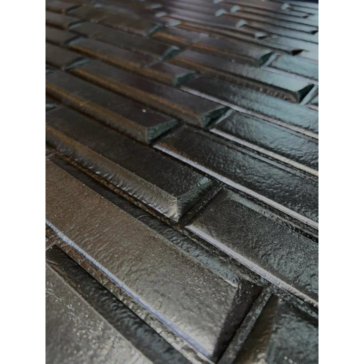 PANEL ADHESIVO 3D PARA PARED OBLICUO NEGRO