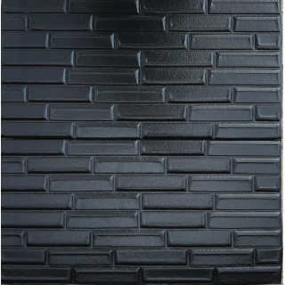 PANEL ADHESIVO 3D PARA PARED OBLICUO NEGRO