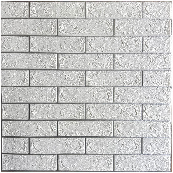 PANEL ADHESIVO 3D PARA PARED LADRILLO PLATA