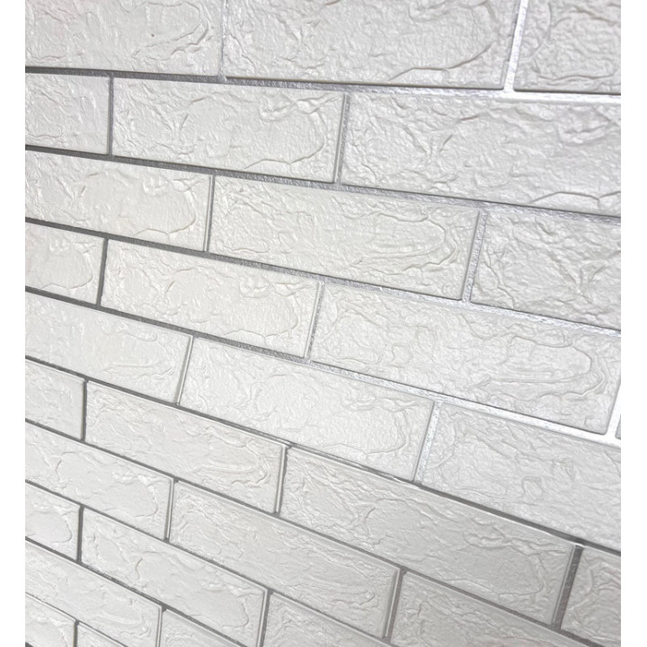 PANEL ADHESIVO 3D PARA PARED LADRILLO PLATA