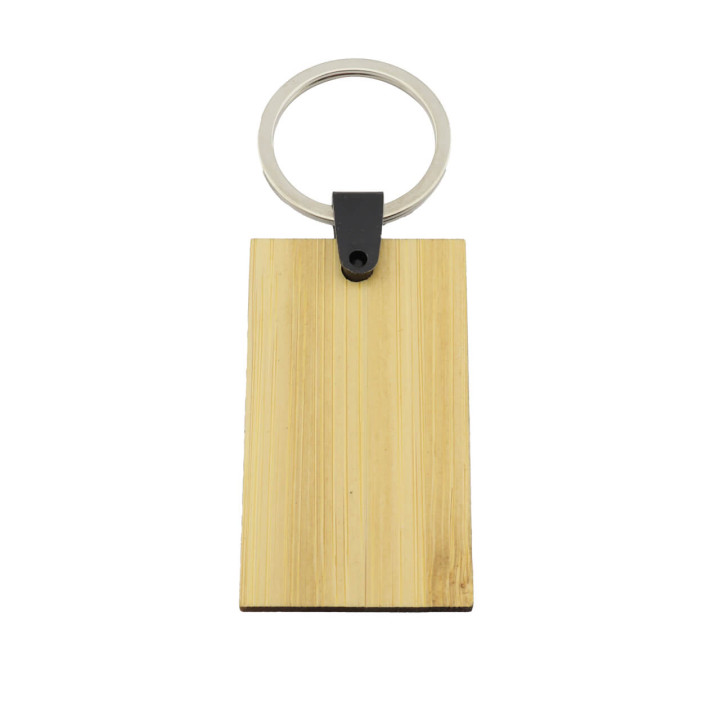 Llavero Bambú Basico Rectangular