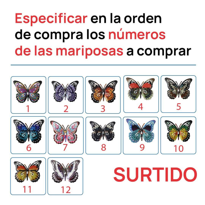 Mariposas En Metal Pvc Decoración