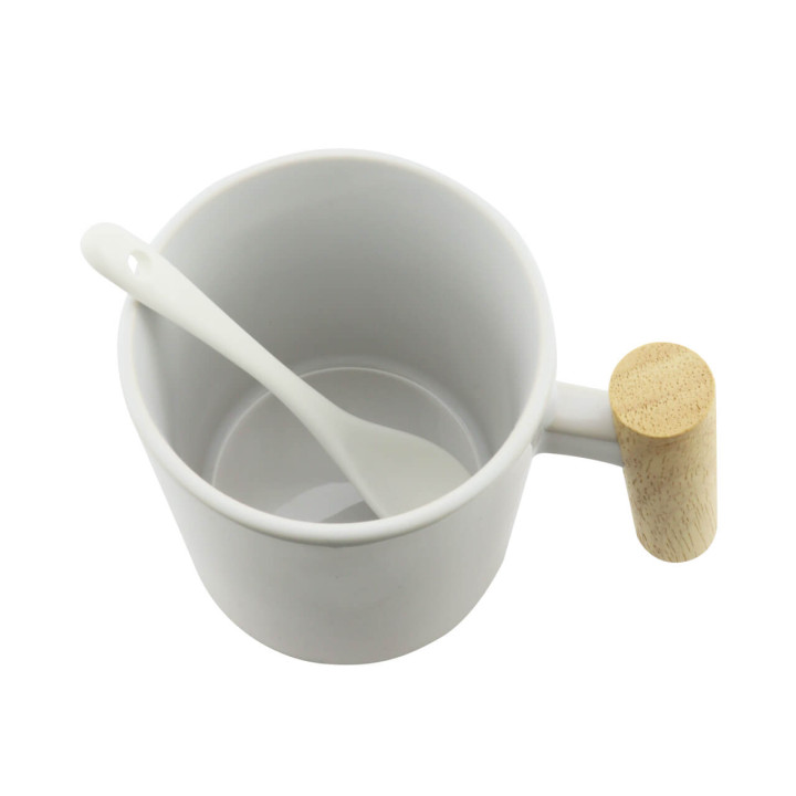 Mug Sublimacion Manija De Madera