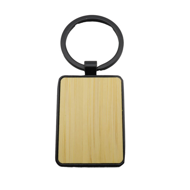 Llavero Bambú Rectangular Black